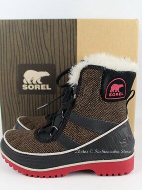 New SOREL WOMEN TIVOLI™ II HERRINGBONE Waterproof Winter Boots – Warm & Stylish